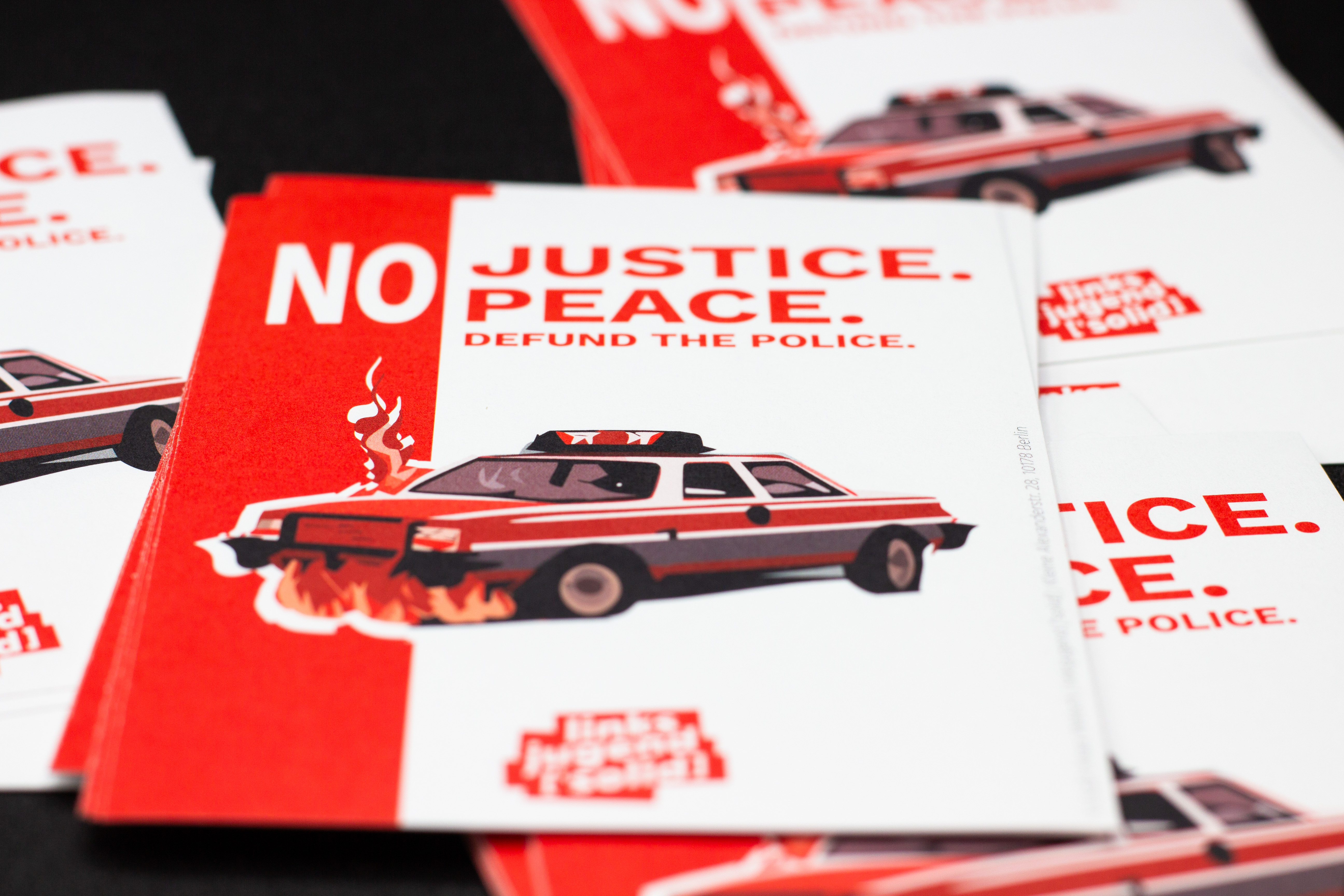 Aufkleber "NO JUSTICE. NO PEACE"