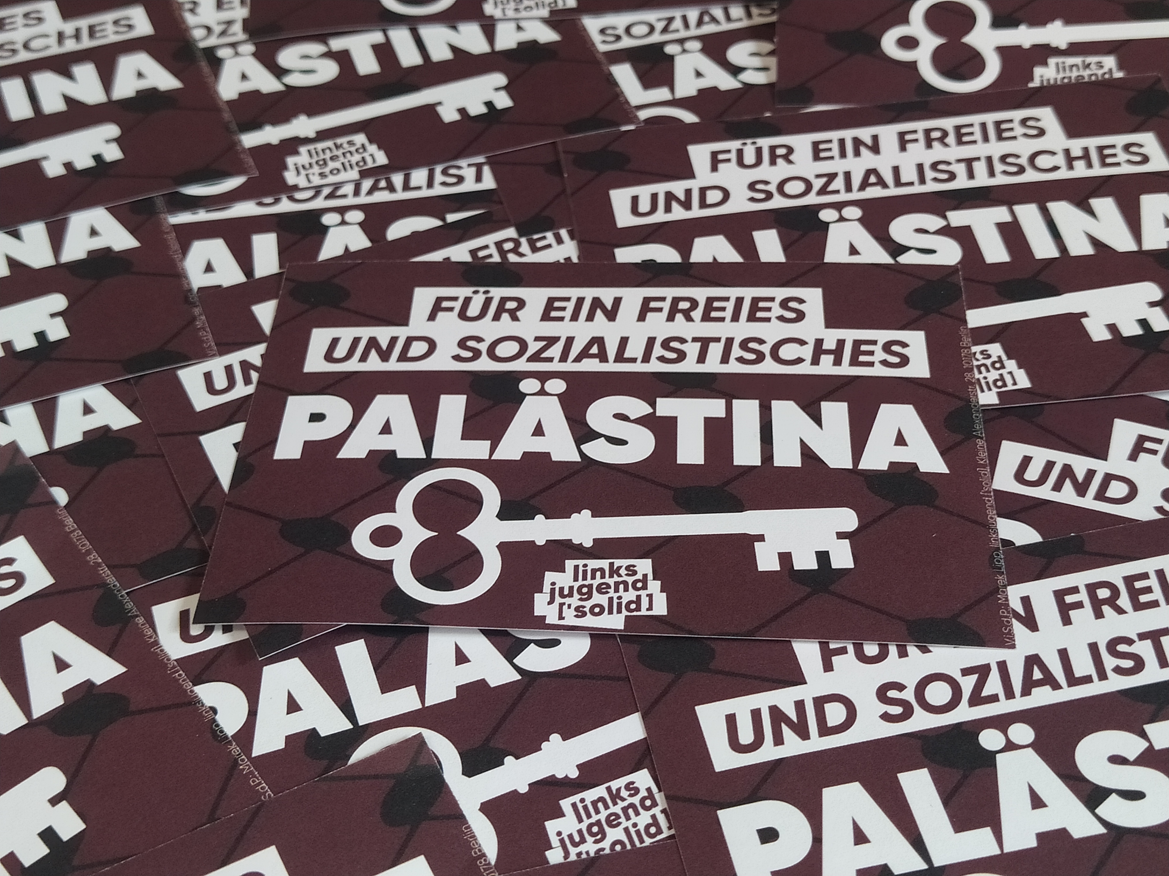 Aufkleber "FÜR EIN FREIES SOZIALISTISCHES PALÄSTINA"