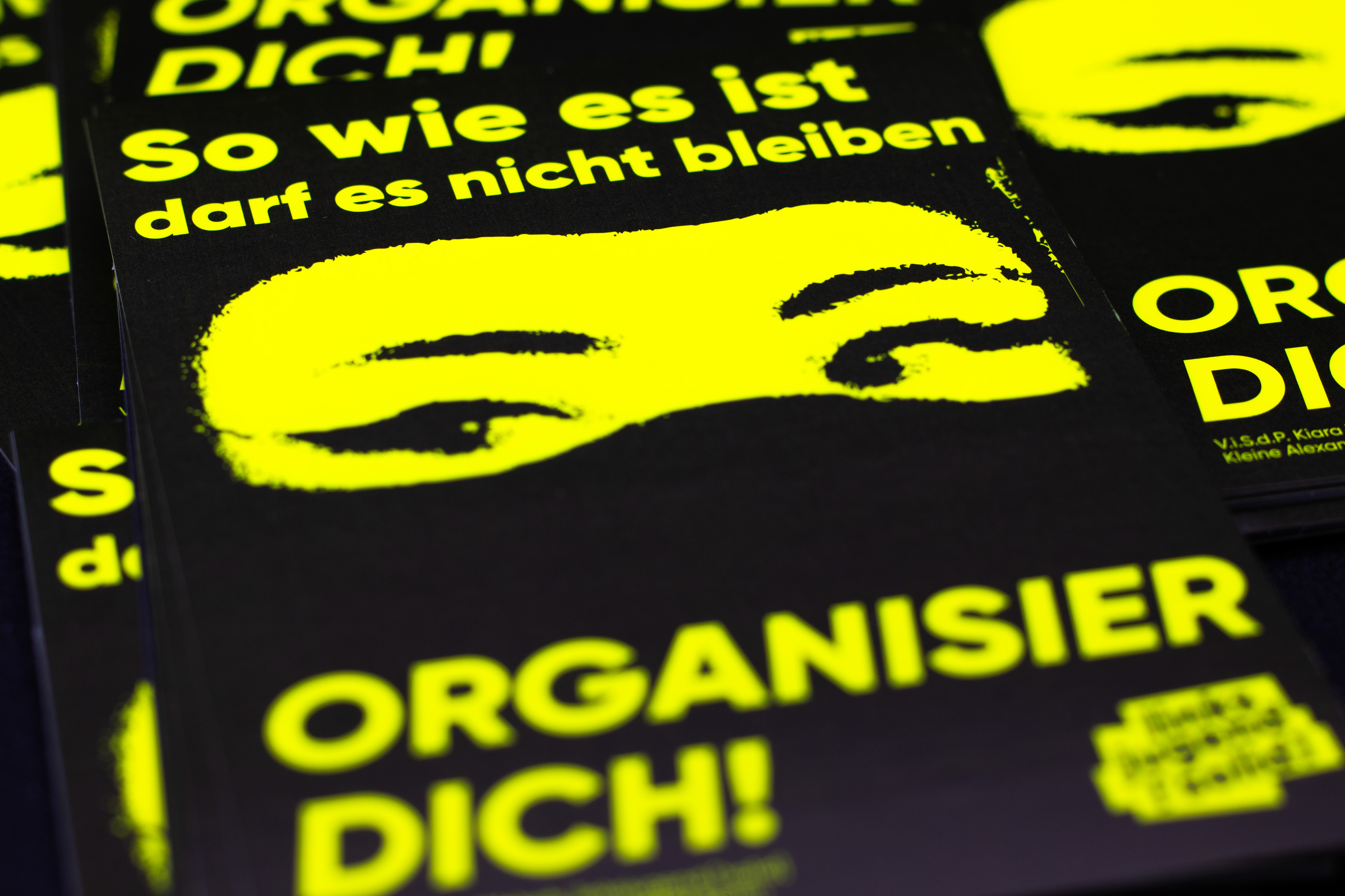 Neon-Aufkleber "ORGANISIER DICH!"